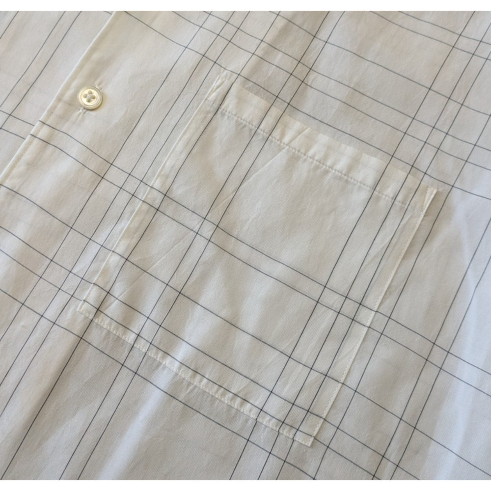 Theory Noll White Flow Grid Print Short Sleeve Camp Shirt New Size XL $165 - Picture 6 of 6